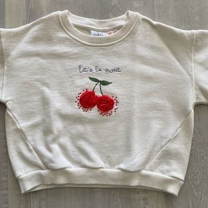 Zara tulle cherry sweatshirt for toddlers